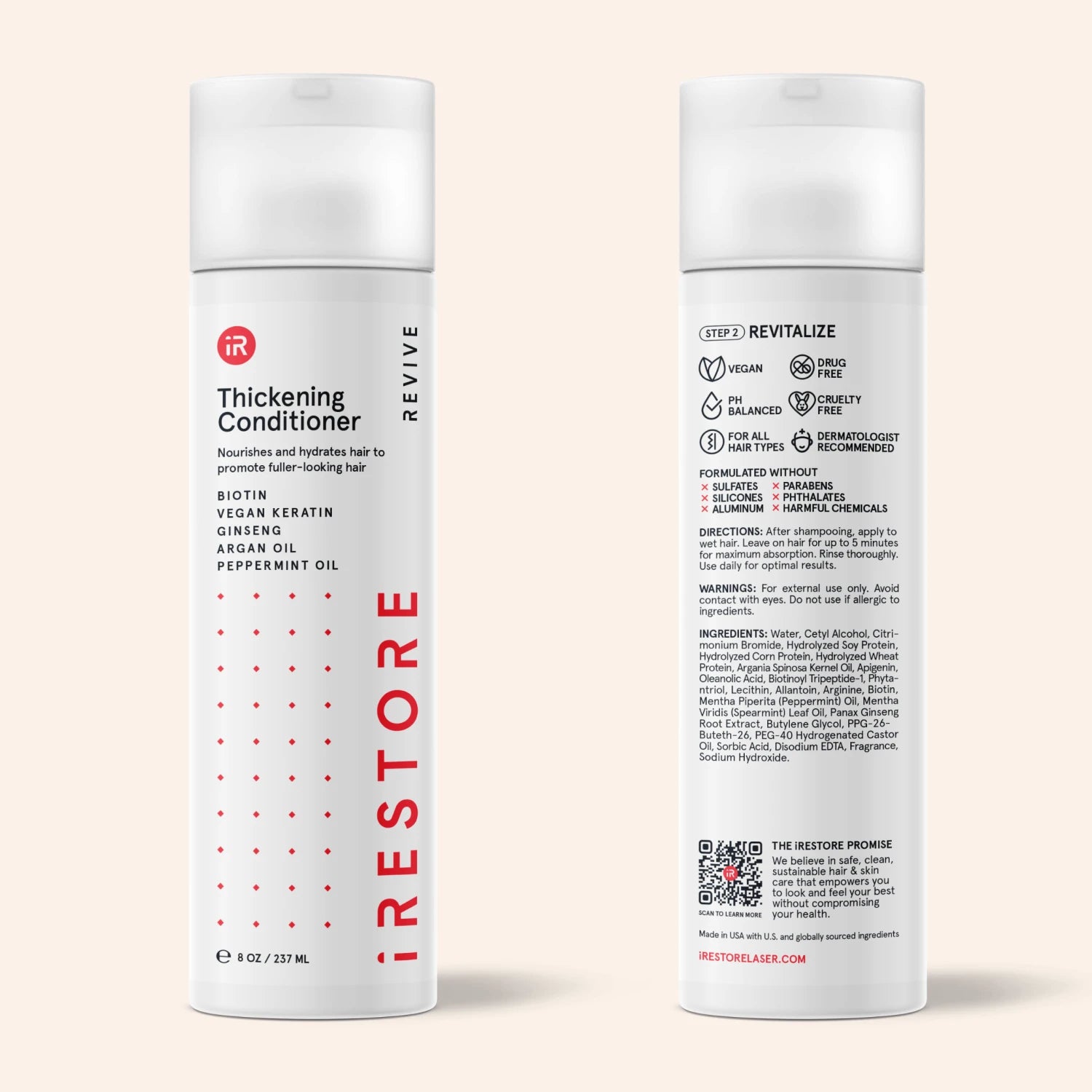 Image showing the front view and back view of the Thickening Conditioner bottle.