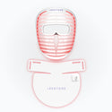 iRESTORE LED face mask on top of iRESTORE LED neck and chest mask